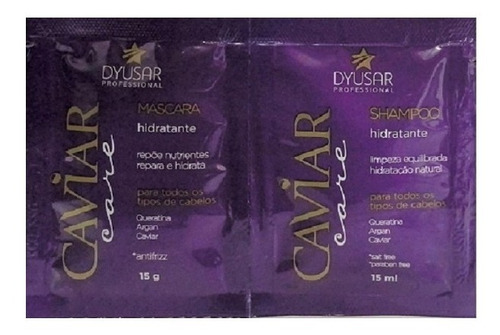 Kit Sachês Shampoo/máscara Nutritivos Caviar Care 15g Dyusar