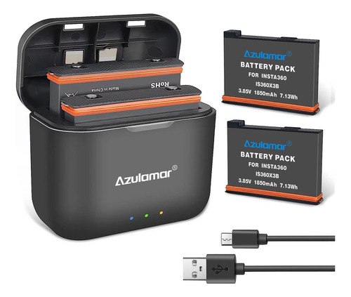 Azulamar 2x Bateria Y Cargador Para Insta360 One X3