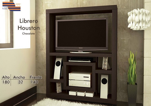 Centro Entretenimiento Librero Tv Houston Muebles Pepe Msi