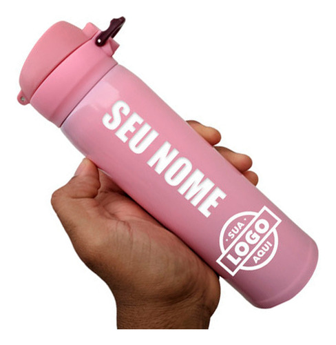 Squeeze Térmica 400ml Personalizada C/ Seu Nome Logo Desenho