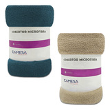 Kit 2 Manta Cobertor Soft Macia Queen 220x240 Microfibra 