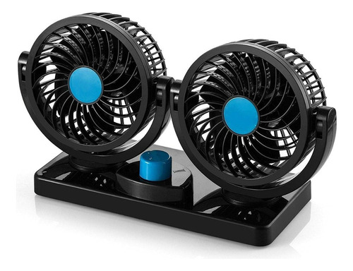 Ventilador Dual 12v Giro 360° Auto Camioneta Potente Aire Cantidad De Aspas 5 Color De La Estructura Negro Color De Las Aspas Negro Diámetro 11 Cm Material De Las Aspas Plástico