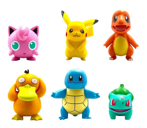 Juguetes Kit De 6 Figuras Pikachu Squirtle Pokemon Coleccion