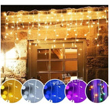 Pisca Pisca Natal Cascata 100 Leds 8 Funções Decoração 110v