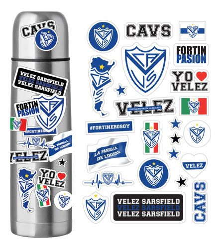 Stickers Calcos Velez Sarsfield Futbol Para Termo Compu X24
