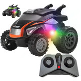 Auto A Radio Control Remoto Recargable Juguete 360 Luz Rgb Color Naranja