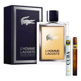 Lacoste L`homme 100ml Caballero Original+perfume Cuba 35ml