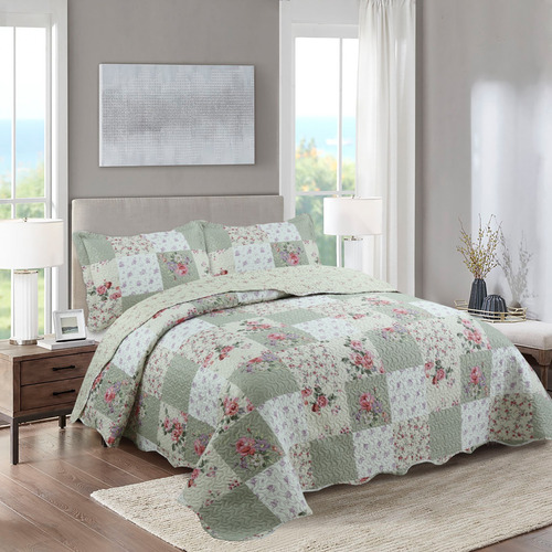 Colcha Casal Queen 3 Peças Matelassada Jacquard Promoção