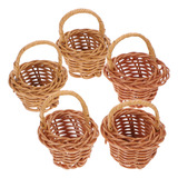 Cesta Pequeña De Mimbre Con Bolsillo Petals Baskets De Bambú