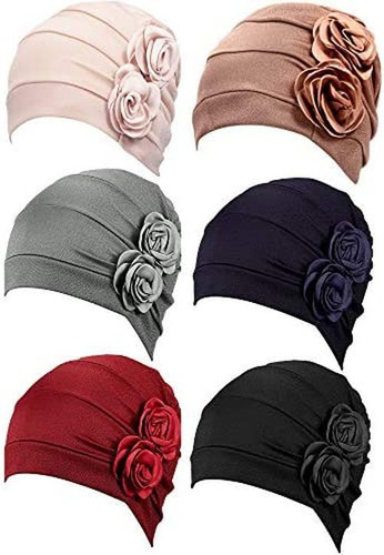 6 Turbante Flor Cabeza, Sombrero De Pérdida De Cabello