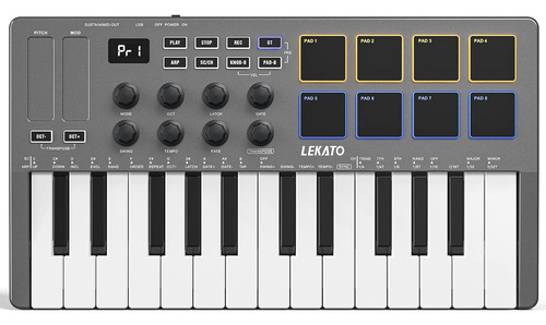 Lekato 25 Key Usb Midi Keyboard Controller 