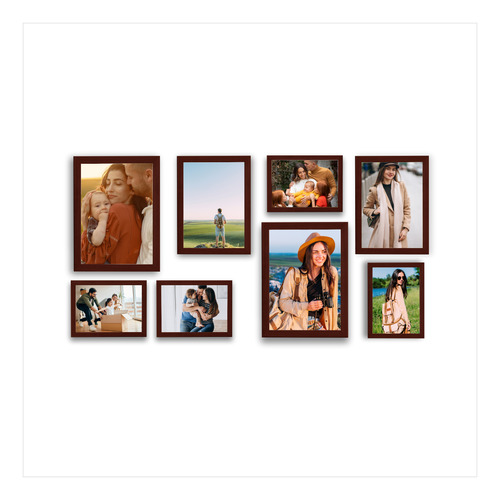 Porta Retrato  Parede Mosaico 8 Fotos Decorativas Vidro