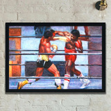 Cuadro Rocky Balboa 51x36 Marco Madera Vidrio Poster R01