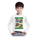 Camisa Camiseta Trator Agro Fazenda Manga Longa Infantil G 