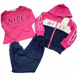 Conjunto Buzo Niña 3 Pcs /buzo Jogger Chaqueta Camiseta