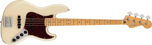 Fender Player Plus Jazz Bass, Olympic Pearl, Diapasón De A. Color Perla Olímpica