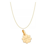 Colar Rommanel Pingente Trevo Sorte 42cm Banhado Ouro 18k