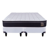 Conjunto Sommier King Koil Comfort Sensations Finesse 200cmx180cm De Resortes Blanco Y Negro Con Base Dividida