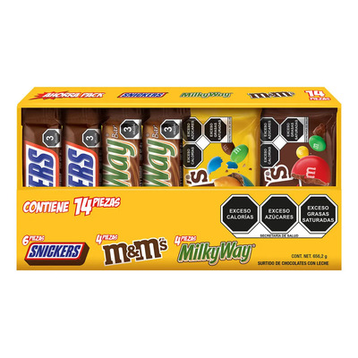 Snickers, M&Ms y Milky Way, Surtido de Chocolates Caja con 14 piezas | MercadoLibre