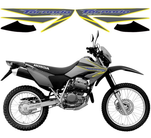 Jogo De Adesivos Honda Tornado Xr 250 Ano 2007 Amarelo Cinza