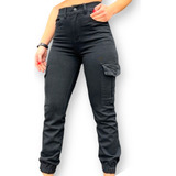 Pantalones Jogger Cargo Gabardina Elastizados Dama Urbano 