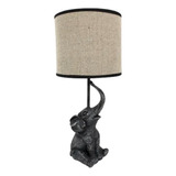 Lampara De Velador 46cm Elefante Negro Beige Decore