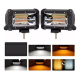 2 Faros Barras 72w Bicolor 5 Funciones Estrobo Moto Jeep 4x4