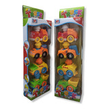 Kit 2 Brinquedo Carrinhos 8 Pçs Mini Trucks Cartoon Infantil