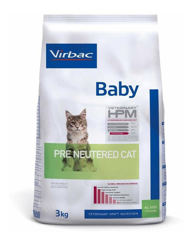 Virbac Veterinary Hpm Cat Baby Pre Neutered 3.0 Kg
