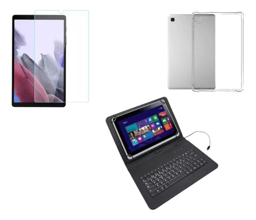 Funda Para Tablet Samsung A7 Lite 8.7 Teclado + Funda+vidrio
