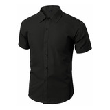 Camisa Slim Fit Hombre Manga Corta Casual Vestir Caballero