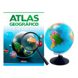 Kit Globo Terrestre Profissional Studio + Lupa + Livro Atlas
