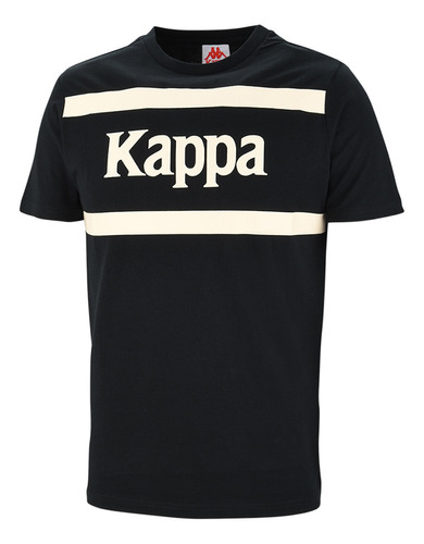 Remera Kappa Authentic Monthy Negro Beige Hombre