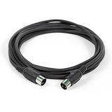 Monoprice 108534 Cable Midi - 15 Pies - Negro Con Llave Din 