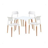 Juego De Comedor Mesa 70 X 70 Eames Y 4 Sillas Milan Ct