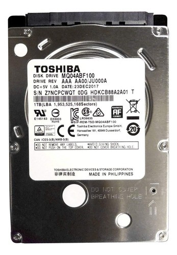 Disco Duro Interno 1tb Toshiba Mq04abf100 2.5  Notebook