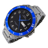 Reloj Montreal Hombre Ml1062 Doble Calendario Malla De Acero