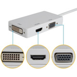 Mini Display Port (thunderbol) 3 En 1 A Vga-hdmi-dvi