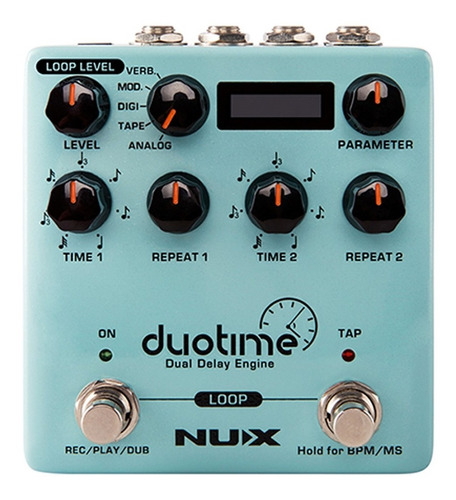 Nux Ndd-6 Pedal Delay Duo Time Stereo Usb Guitarra Eléctrica