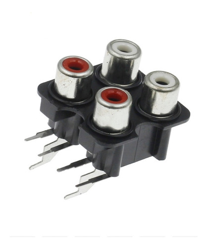 Conector Hembra Rca Entrada Audio Estéreo 4 Entradas