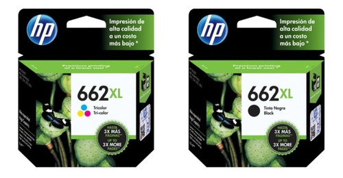 Combo Cartucho Hp 662 Xl Color Y Negro Para 2515 3515 Oferta