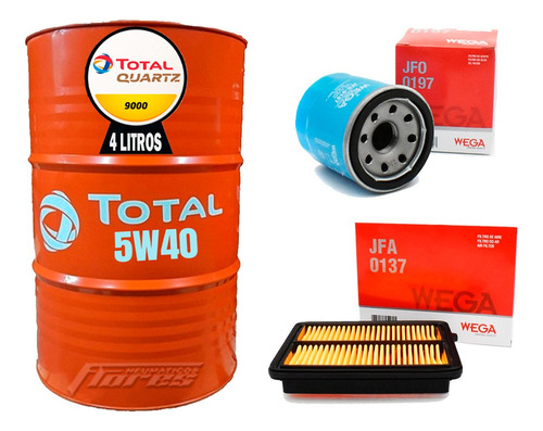 Cambio Aceite Total 5w40 4l + Kit Filtros Nissan Kicks 1.6