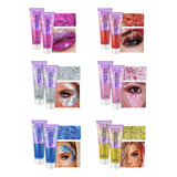Pack 6 Glitter Gel Decorativo Purpurina Maquillaje Facial 