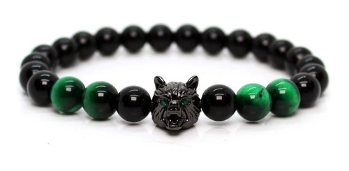 Pulsera De Lobo Piedra Ojo De Tigre Verde Y Onix 2020