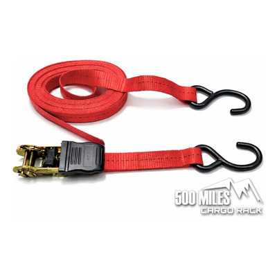 1 Kit Eslingas Matracas Cinchos De Amarre 5m Largo 2.5 Ancho Rojo