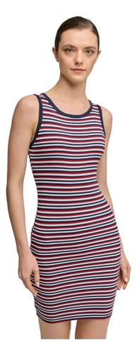 Vestido Rayas Ropa Casual Holly Land K019 Marino/rojo Mujer
