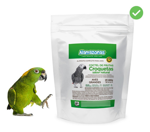 Alimento Para Aves Grandes Sabor Frutas Croquetas 800g