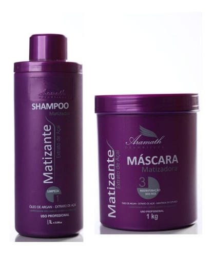 Kit Matizador Profissional Aramath Shampoo + Máscara Kg