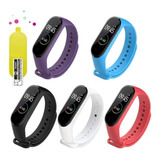 Kit 5 Pulseira Xiaomi Mi Band 3/4/5 + Película Protetora 