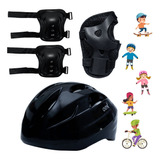 Kit De Proteção Infantil Bicicleta Skate Patins Com Capacete